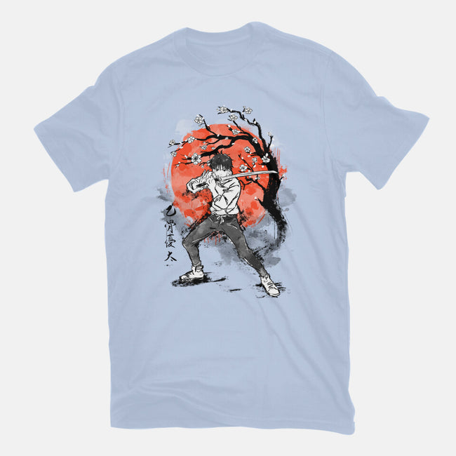 Okkotsu At Sakura Tree-womens basic tee-IKILO