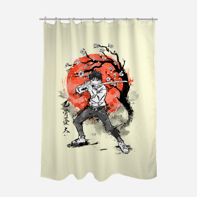 Okkotsu At Sakura Tree-none polyester shower curtain-IKILO