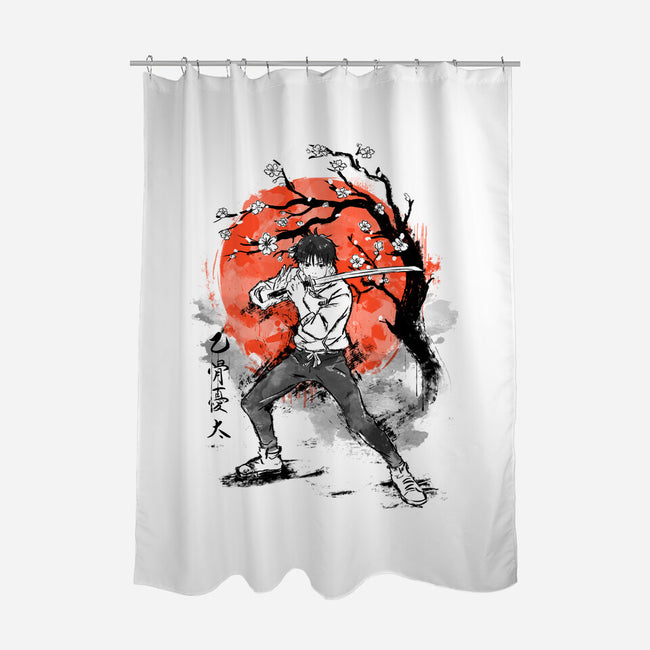 Okkotsu At Sakura Tree-none polyester shower curtain-IKILO