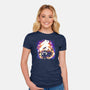 Cheshire White Rabbit-womens fitted tee-Vallina84
