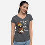 The Bat In The Hat-womens v-neck tee-Nemons