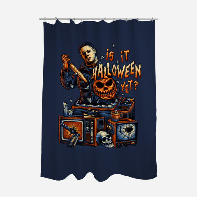Is It Halloween Yet-none polyester shower curtain-glitchygorilla