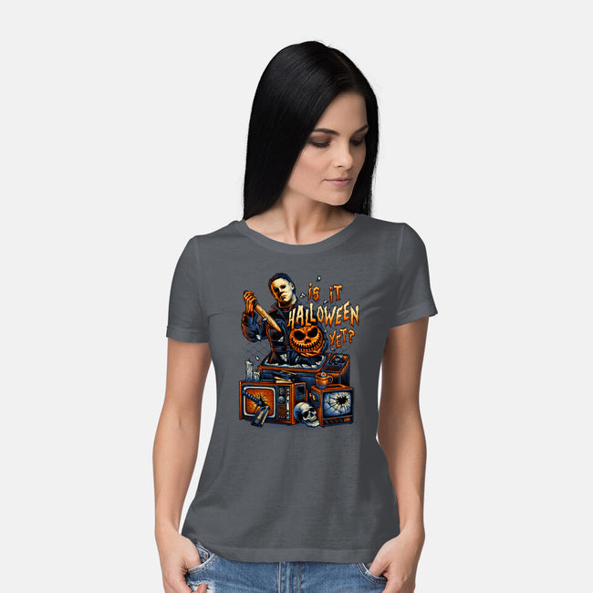 Is It Halloween Yet-womens basic tee-glitchygorilla