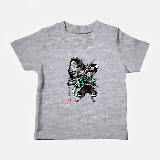 Slayer Tanjiro Sumi-E-baby basic tee-DrMonekers