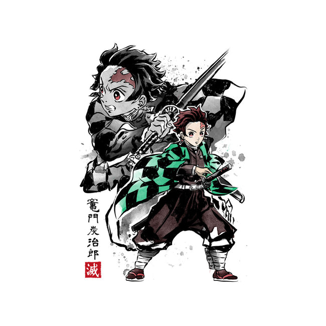 Slayer Tanjiro Sumi-E-mens long sleeved tee-DrMonekers