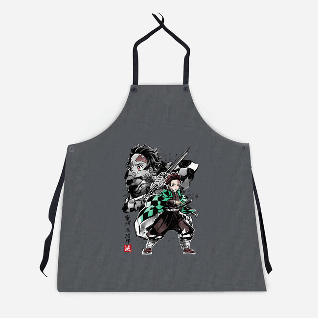 Slayer Tanjiro Sumi-E-unisex kitchen apron-DrMonekers