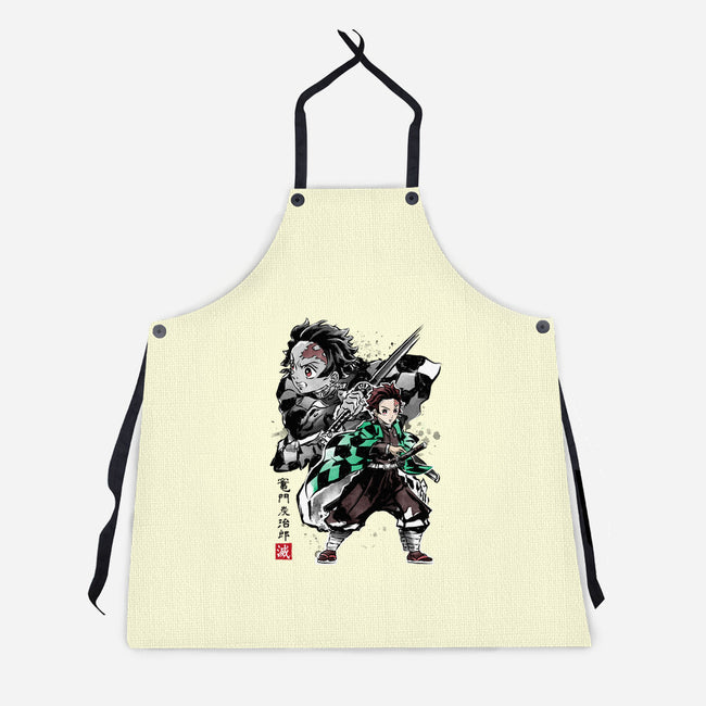 Slayer Tanjiro Sumi-E-unisex kitchen apron-DrMonekers