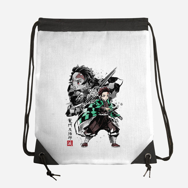 Slayer Tanjiro Sumi-E-none drawstring bag-DrMonekers