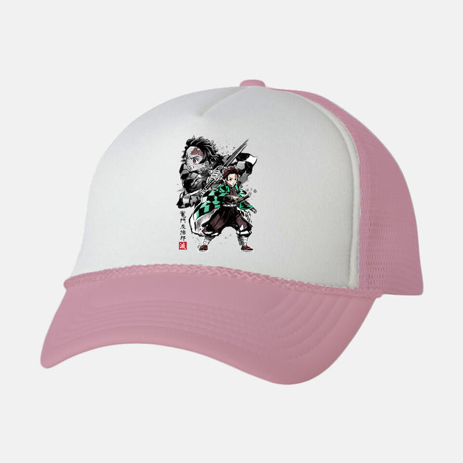 Slayer Tanjiro Sumi-E-unisex trucker hat-DrMonekers