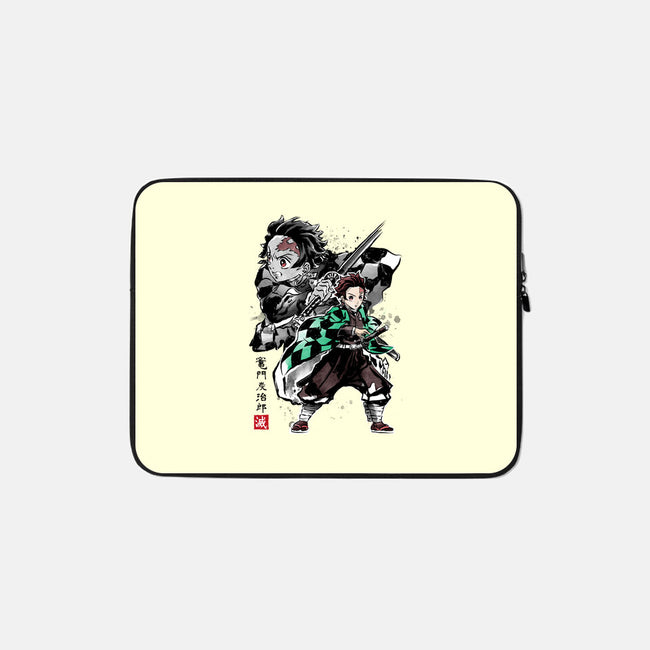 Slayer Tanjiro Sumi-E-none zippered laptop sleeve-DrMonekers