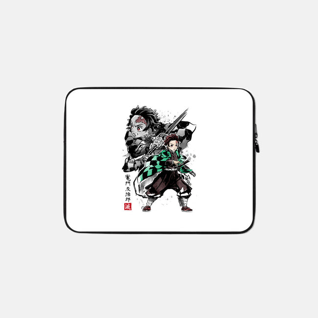 Slayer Tanjiro Sumi-E-none zippered laptop sleeve-DrMonekers