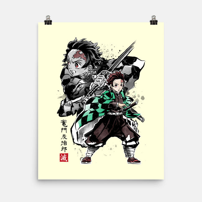 Slayer Tanjiro Sumi-E-none matte poster-DrMonekers