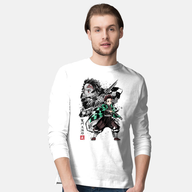 Slayer Tanjiro Sumi-E-mens long sleeved tee-DrMonekers