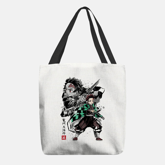 Slayer Tanjiro Sumi-E-none basic tote-DrMonekers