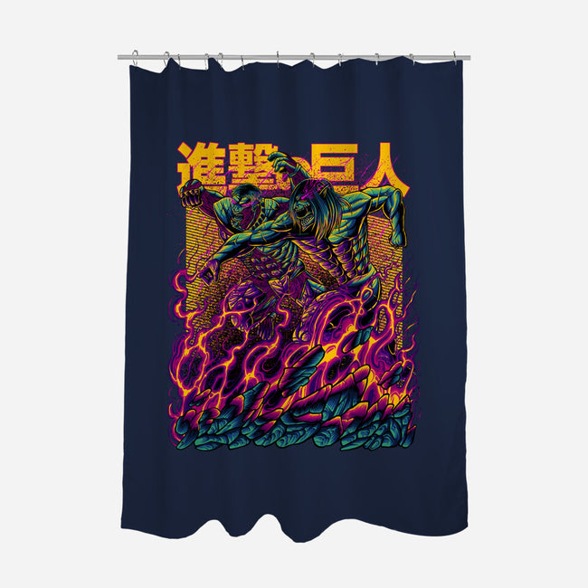 Titan Fight-none polyester shower curtain-alanside