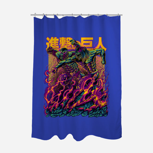 Titan Fight-none polyester shower curtain-alanside