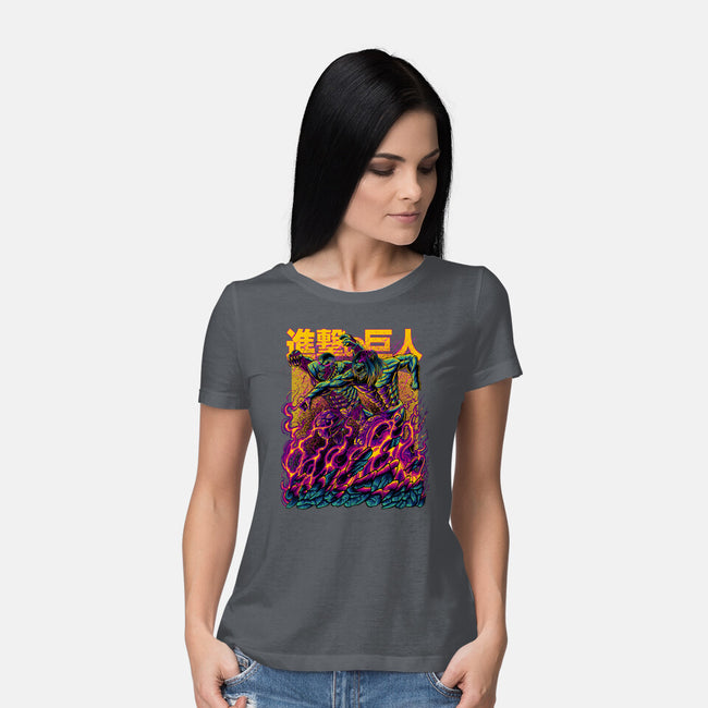 Titan Fight-womens basic tee-alanside