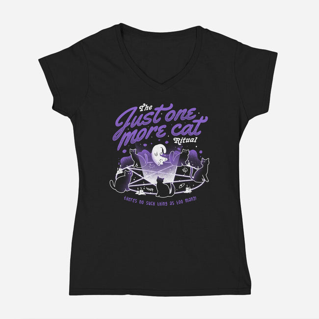Just One More Cat Ritual-womens v-neck tee-eduely
