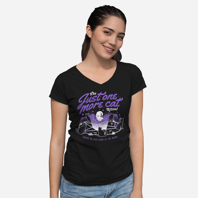 Just One More Cat Ritual-womens v-neck tee-eduely