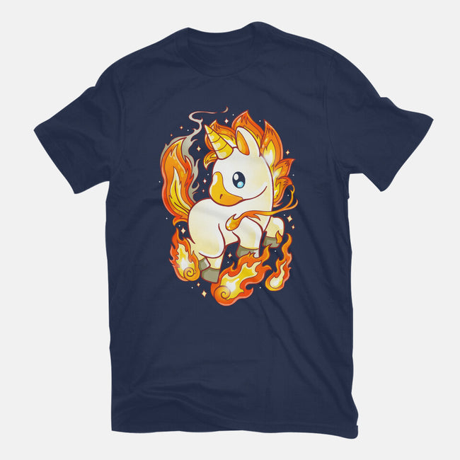 Fire Unicorn-mens basic tee-Vallina84