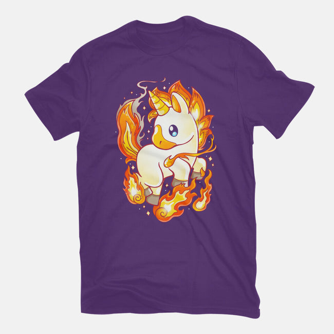 Fire Unicorn-mens basic tee-Vallina84