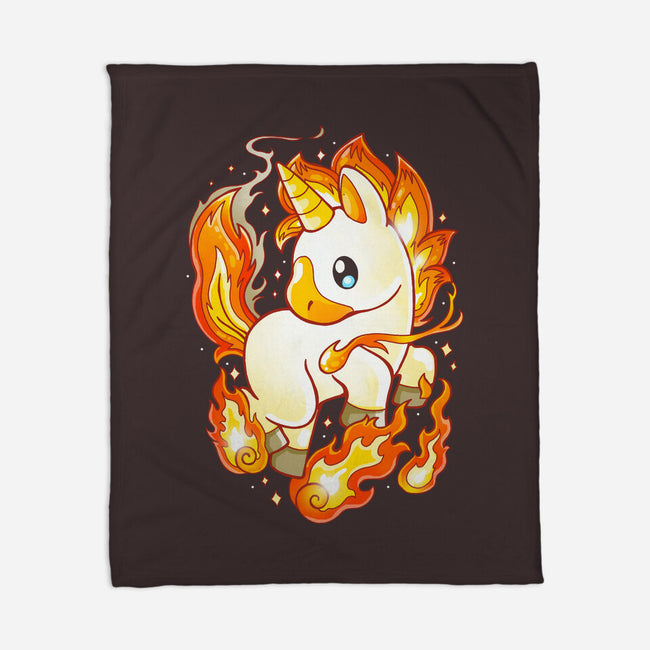 Fire Unicorn-none fleece blanket-Vallina84