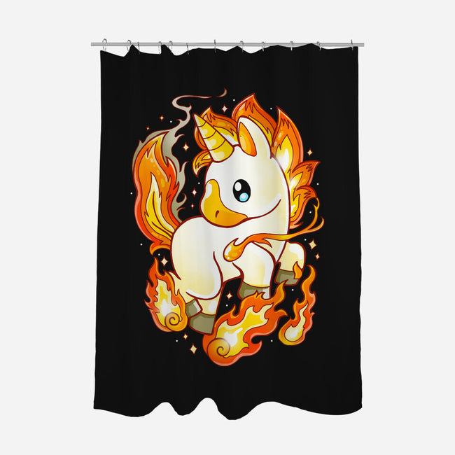 Fire Unicorn-none polyester shower curtain-Vallina84