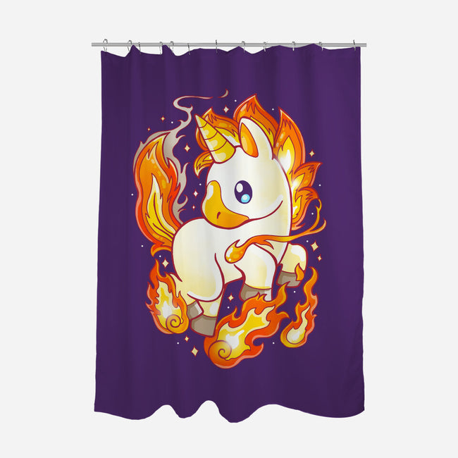 Fire Unicorn-none polyester shower curtain-Vallina84