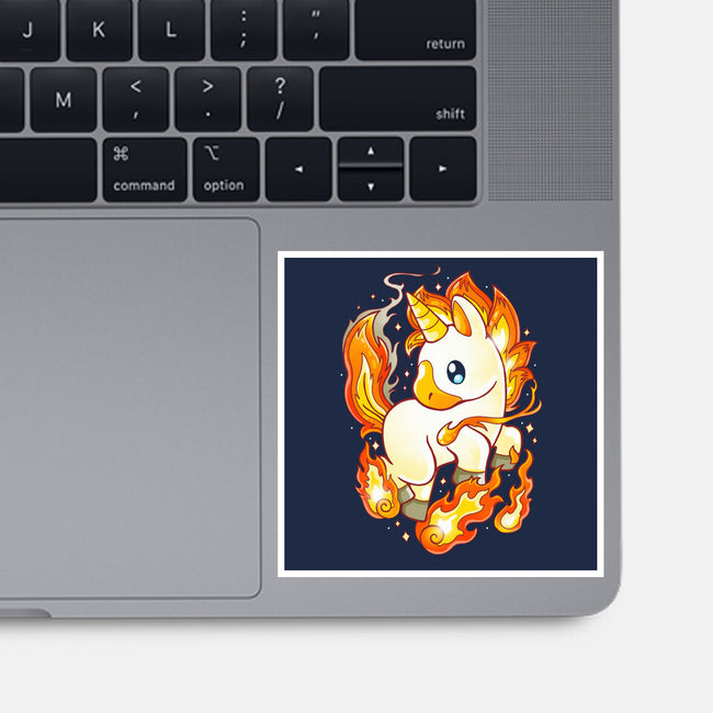 Fire Unicorn-none glossy sticker-Vallina84