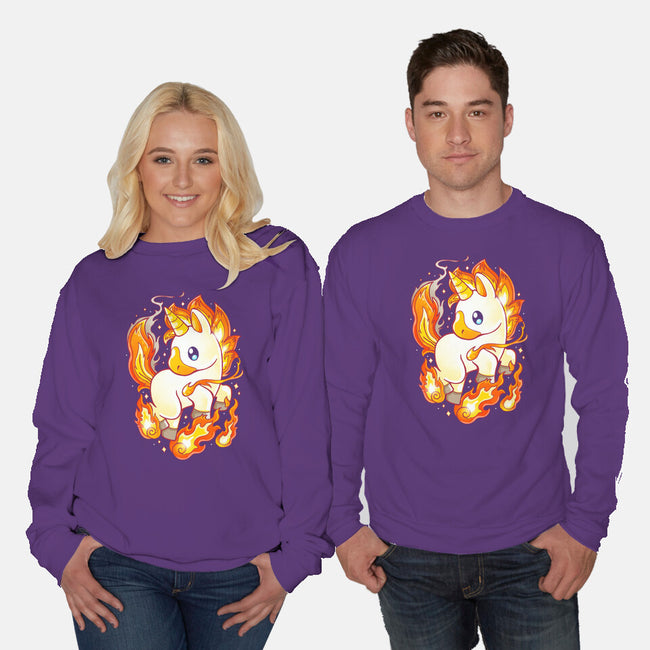 Fire Unicorn-unisex crew neck sweatshirt-Vallina84