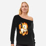 Fire Unicorn-womens off shoulder sweatshirt-Vallina84