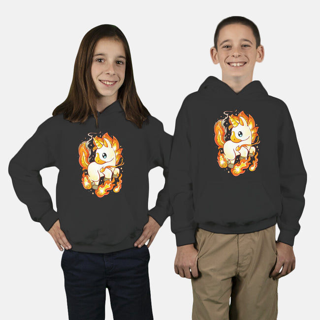 Fire Unicorn-youth pullover sweatshirt-Vallina84
