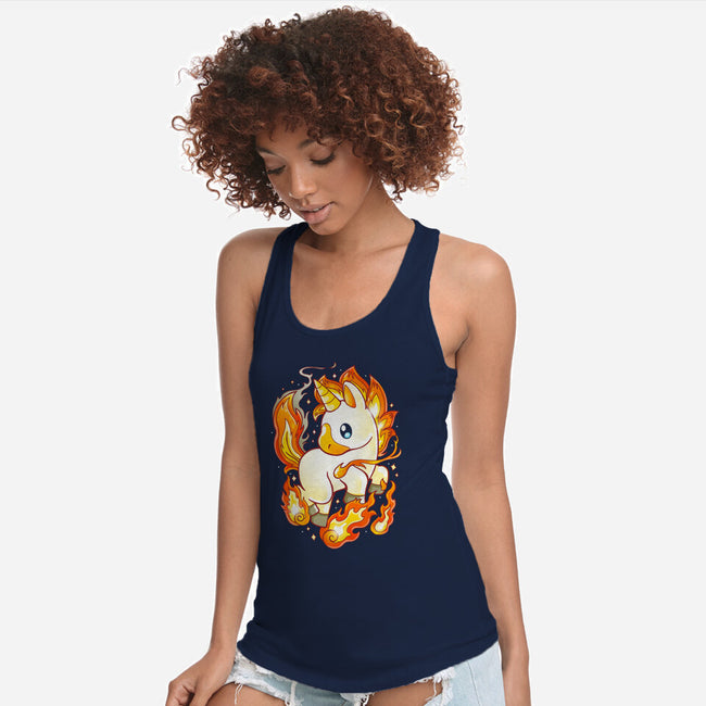 Fire Unicorn-womens racerback tank-Vallina84