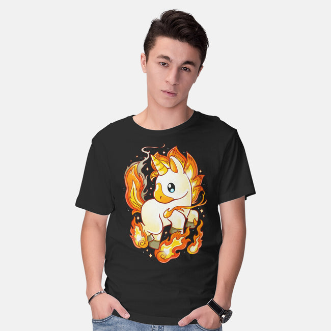 Fire Unicorn-mens basic tee-Vallina84