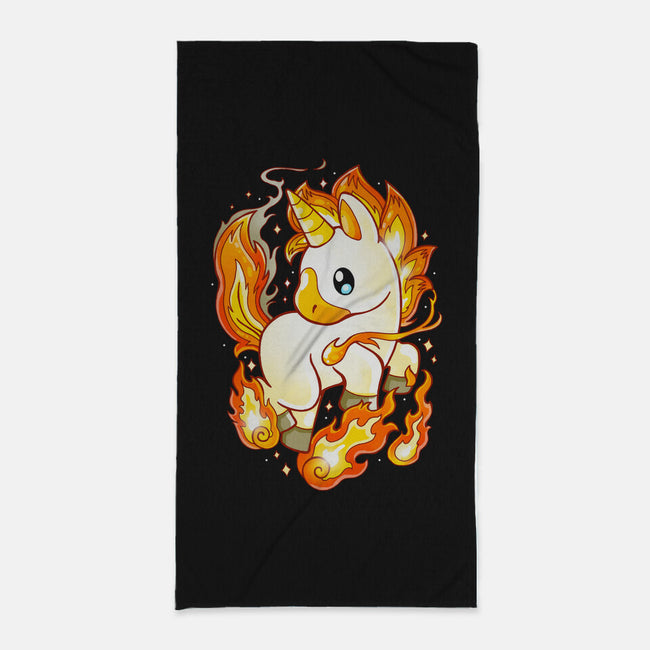 Fire Unicorn-none beach towel-Vallina84