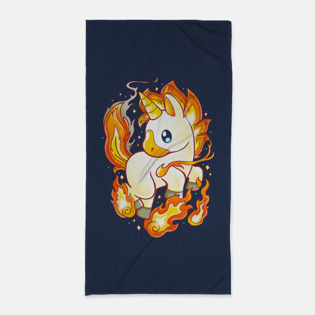 Fire Unicorn-none beach towel-Vallina84