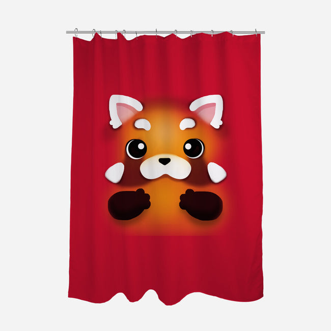 Red Panda-none polyester shower curtain-Vallina84