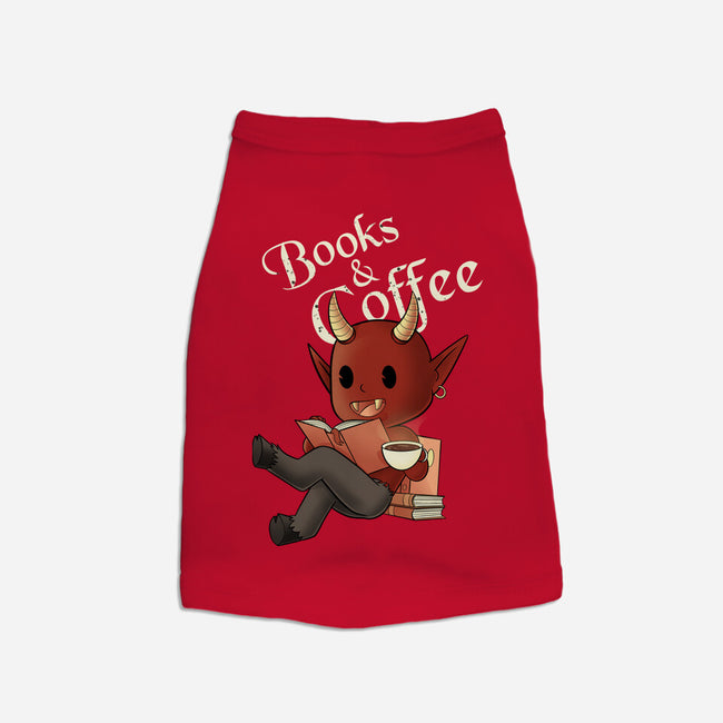 Books And Coffee-cat basic pet tank-FunkVampire