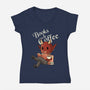 Books And Coffee-womens v-neck tee-FunkVampire