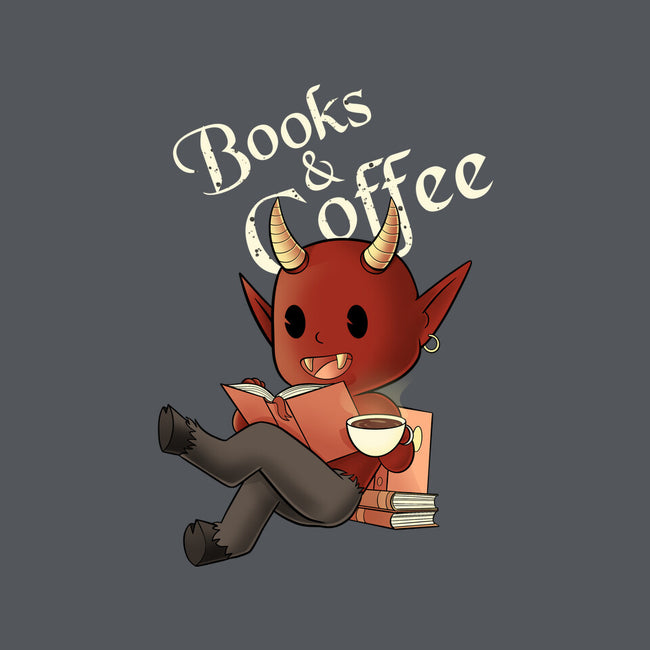 Books And Coffee-womens fitted tee-FunkVampire