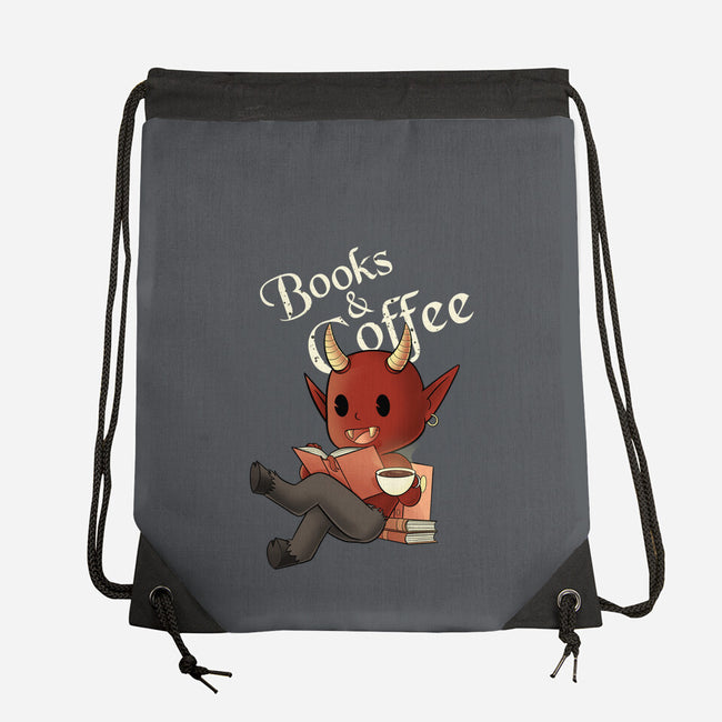 Books And Coffee-none drawstring bag-FunkVampire