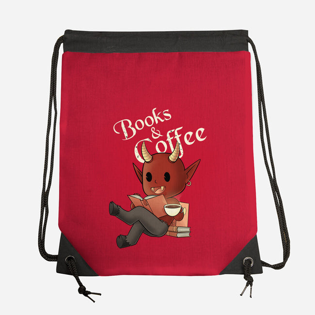 Books And Coffee-none drawstring bag-FunkVampire