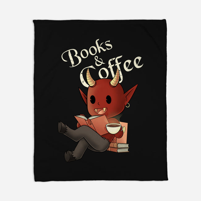 Books And Coffee-none fleece blanket-FunkVampire