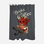 Books And Coffee-none polyester shower curtain-FunkVampire