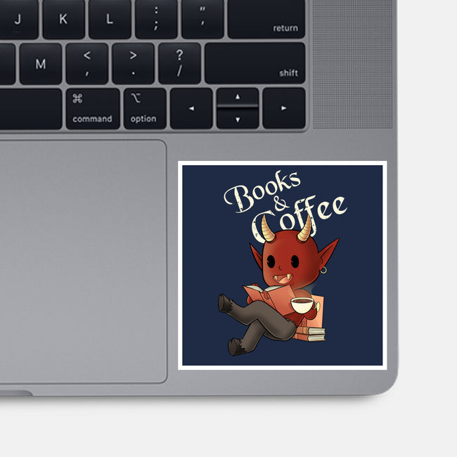 Books And Coffee-none glossy sticker-FunkVampire