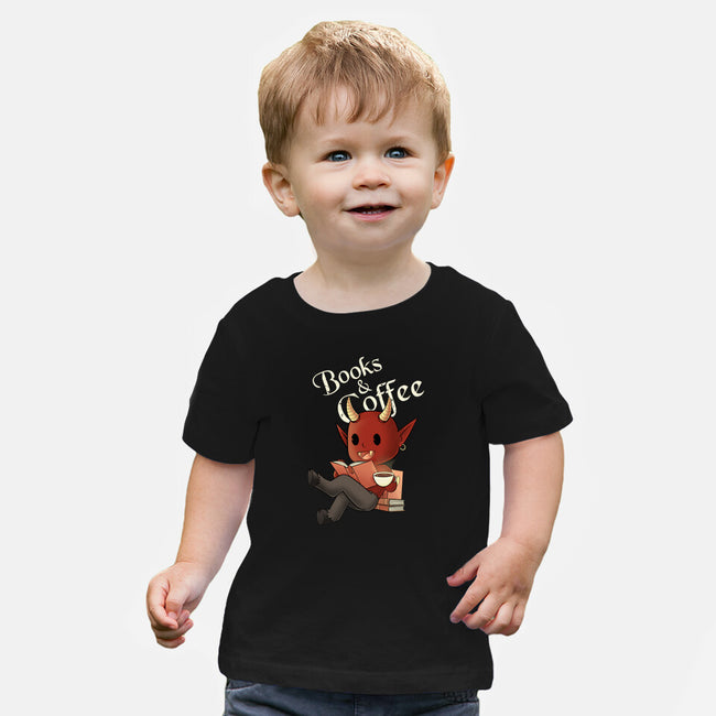 Books And Coffee-baby basic tee-FunkVampire