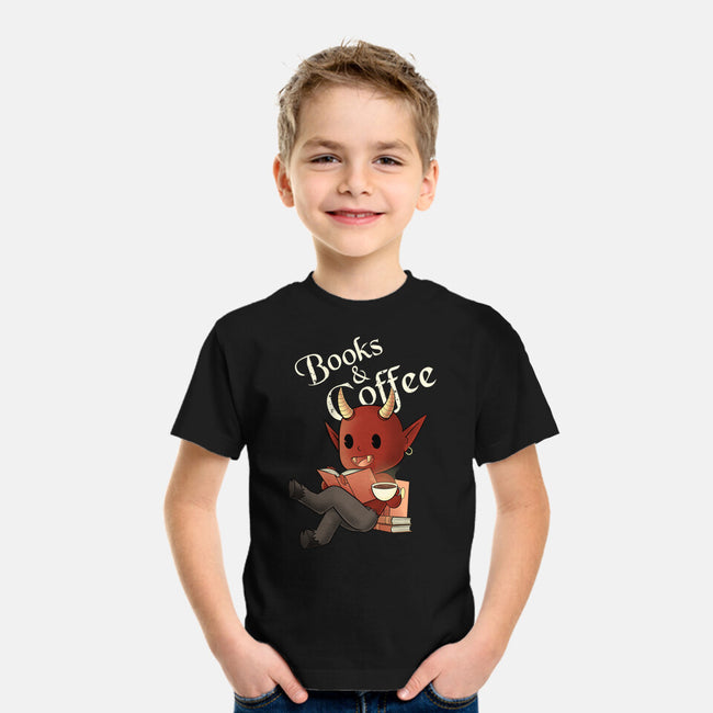 Books And Coffee-youth basic tee-FunkVampire