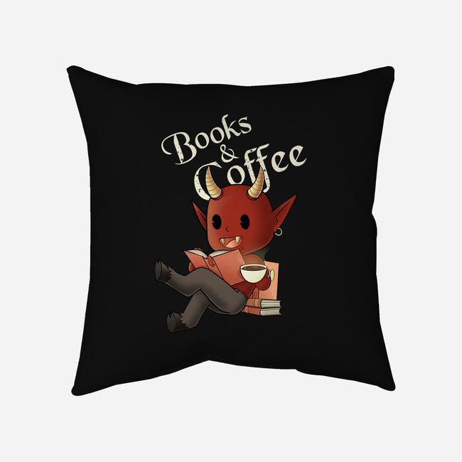 Books And Coffee-none removable cover w insert throw pillow-FunkVampire
