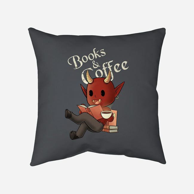 Books And Coffee-none removable cover w insert throw pillow-FunkVampire