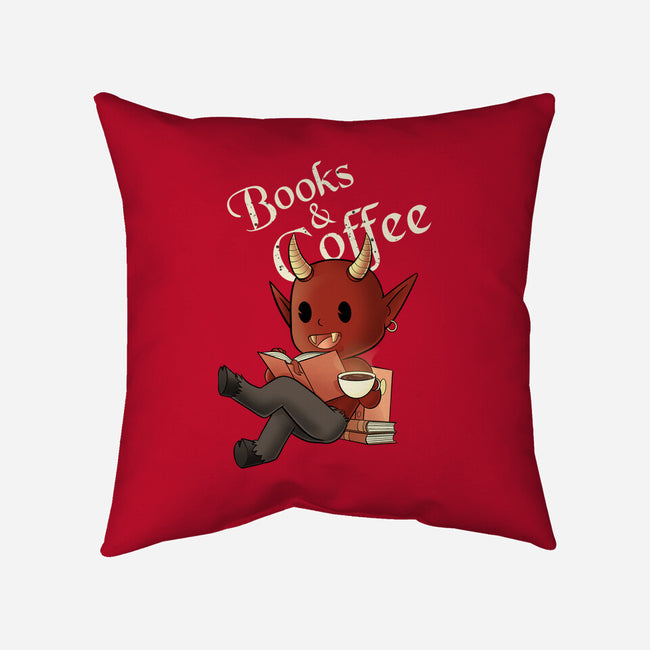 Books And Coffee-none removable cover w insert throw pillow-FunkVampire